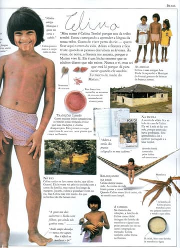 Páginas do livro Crianças como você. Página sobre o Brasil.