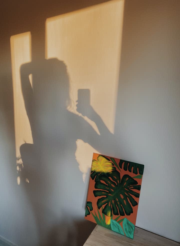 One of my quarentine paintings, if I don't have a Monstera deliciosa, let's paint it then