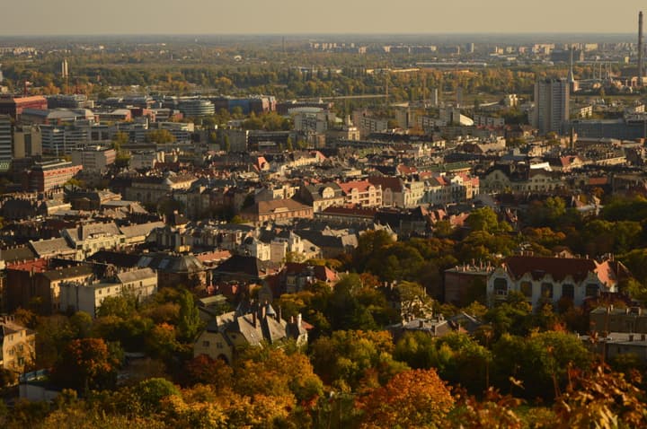 Vista da cidade no outono. Budapest, 2017