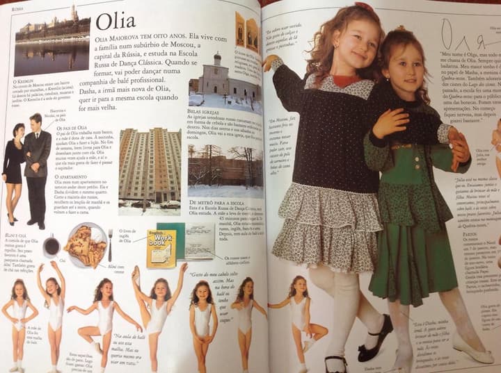 Crianças russas, bailarinas. Livro criança como você.