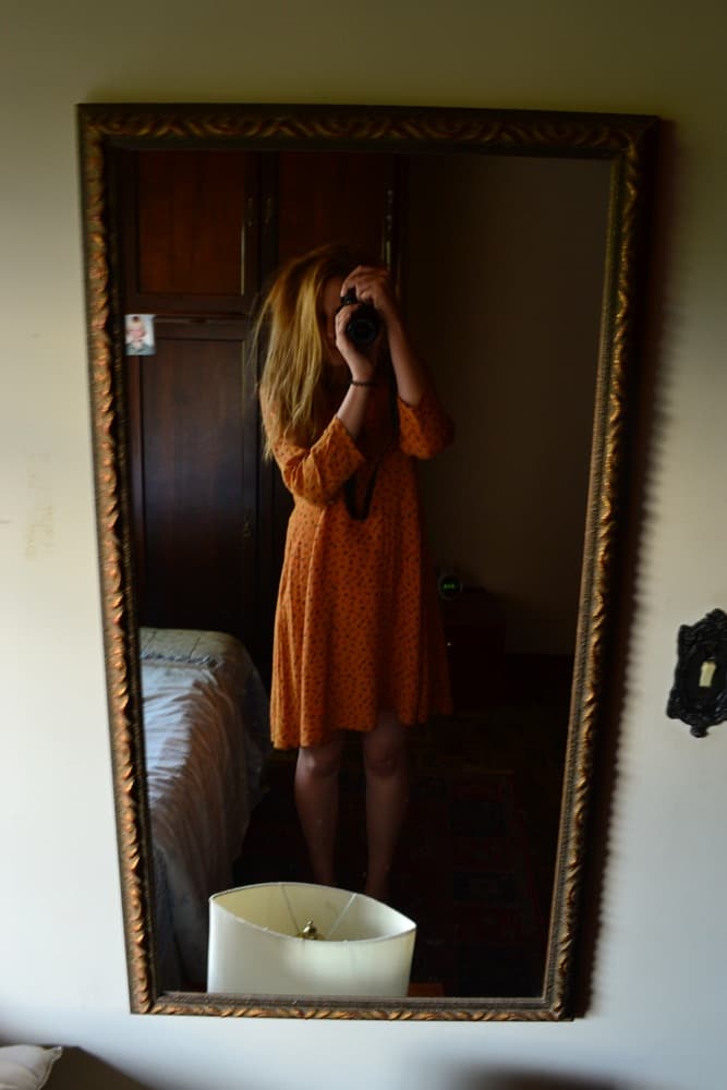 retrato vintage com vestido da minha mãe
