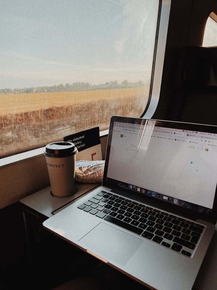 Writing on Medium during the train journey. On my way to Aarhus, Denmark. 6:30 in the morning.
